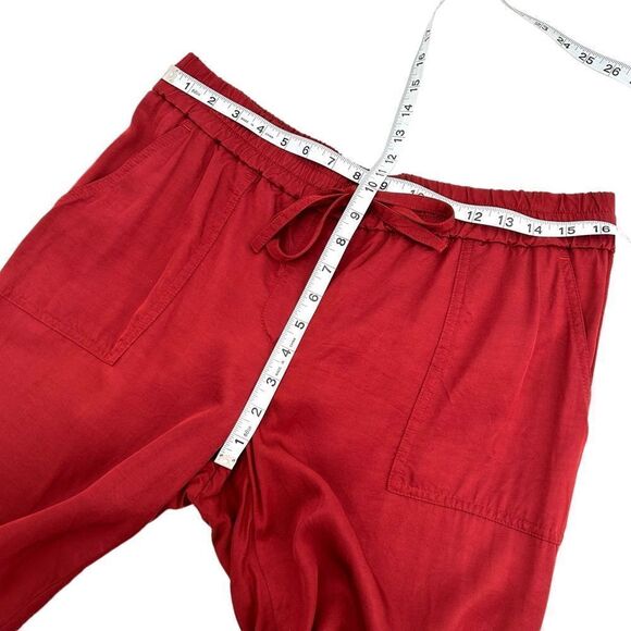Loft red satiny fluid utility jogger drawstring pant size medium - Picture 5 of 8
